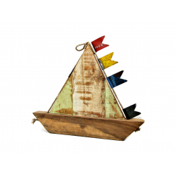 Żaglówka łódź dekoracja z drewna egzotycznego